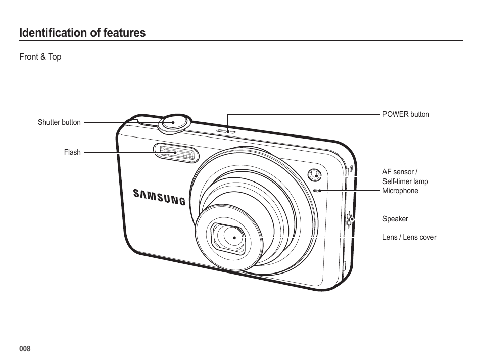 Identification of features | Samsung EC-SL605ZBPBUS User Manual | Page 9 / 99