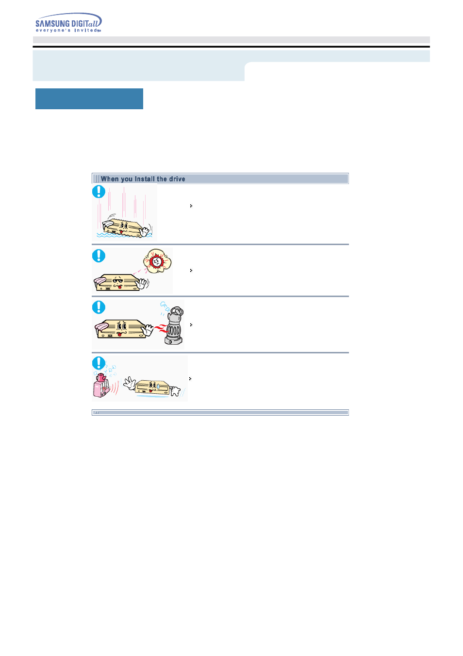 Installation, Safety precautions | Samsung TS-H492A-WBGH User Manual | Page 4 / 24