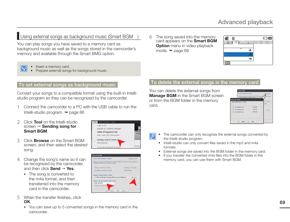 Advanced playback | Samsung HMX-F900WN-XAA User Manual | Page 73 / 113