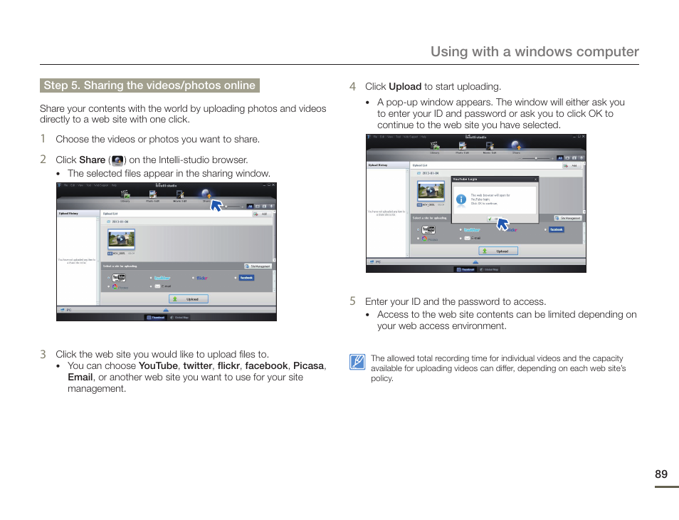 Using with a windows computer | Samsung HMX-F900WN-XAA User Manual | Page 93 / 113