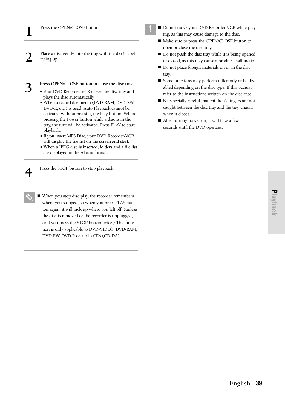 Playback | Samsung DVD-VR300-XAX User Manual | Page 39 / 98