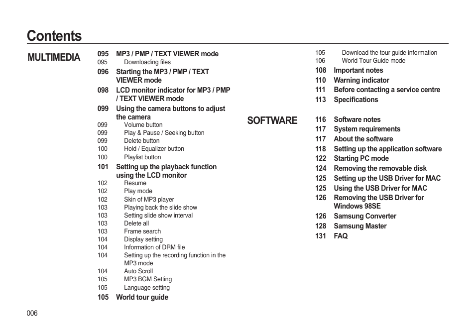 Samsung i8 (User Manual) User Manual | Page 7 / 136