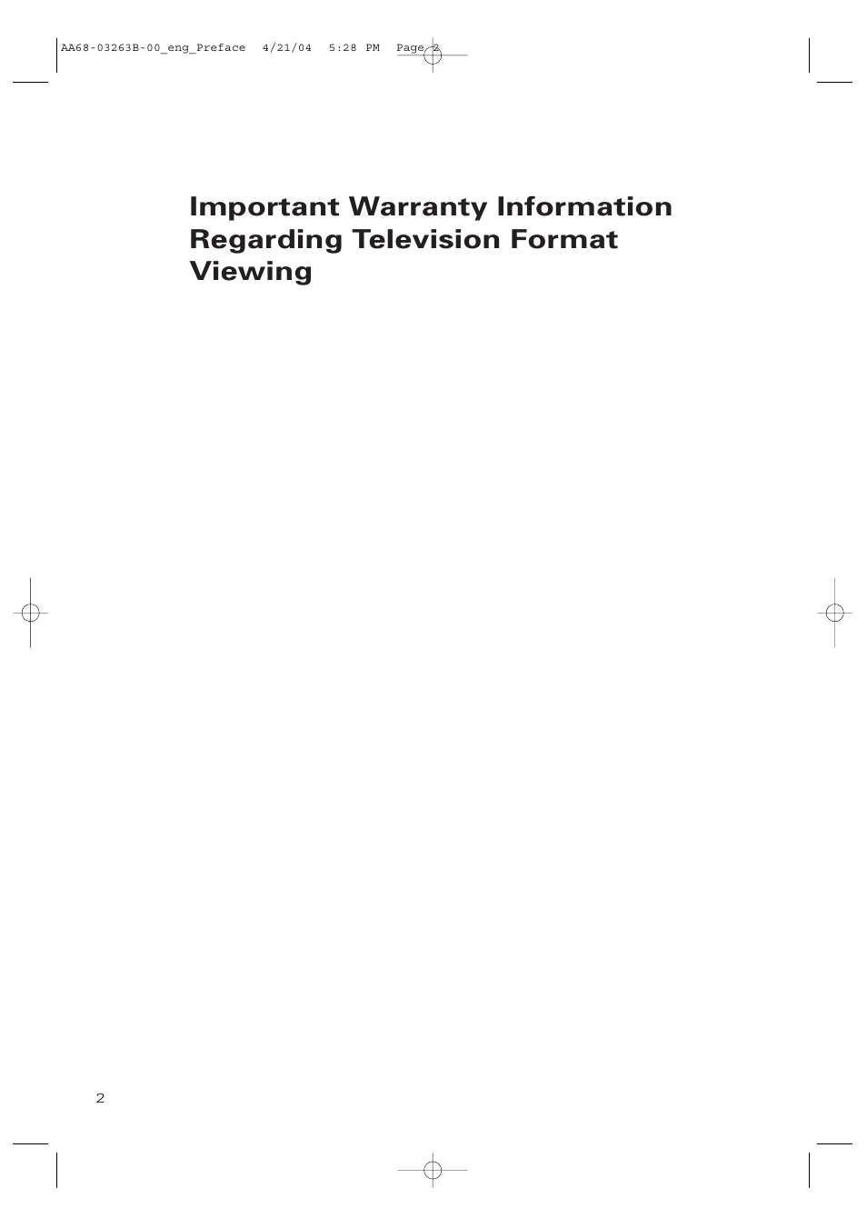 Samsung TXP2675WHX-XAA User Manual | Page 2 / 80