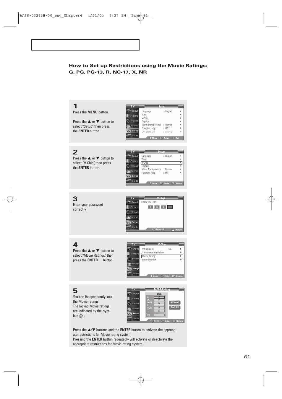 Samsung TXP2675WHX-XAA User Manual | Page 61 / 80