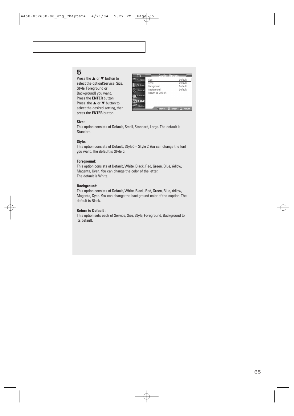 Samsung TXP2675WHX-XAA User Manual | Page 65 / 80