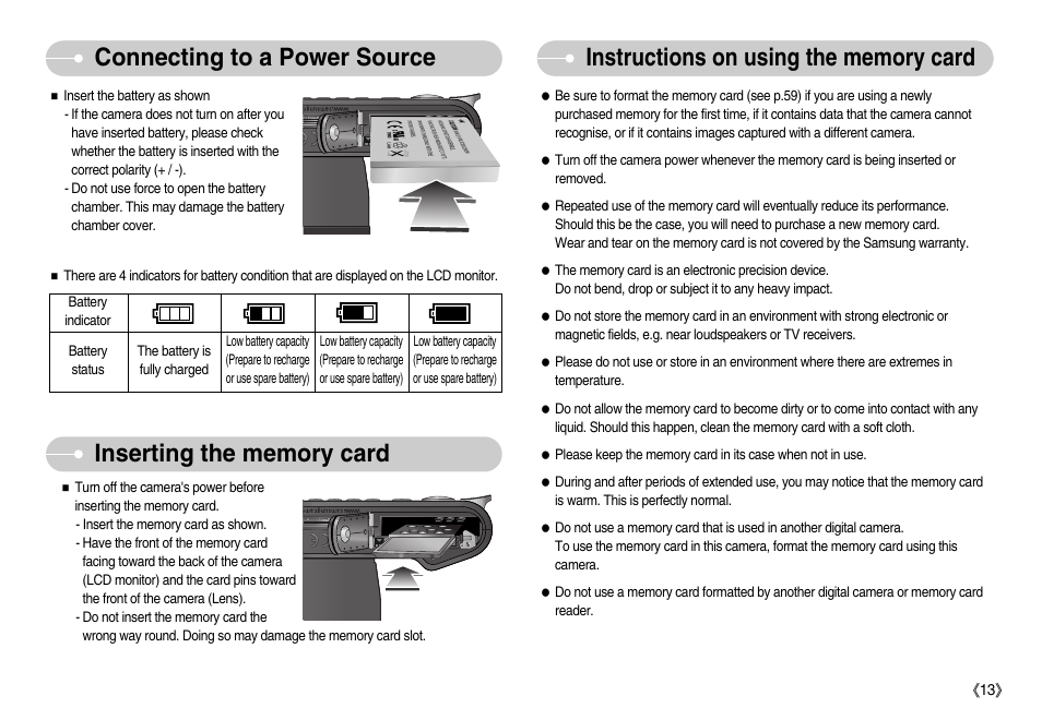 Connecting to a power source | Samsung EC-NV7ZZBBA-US User Manual | Page 14 / 82
