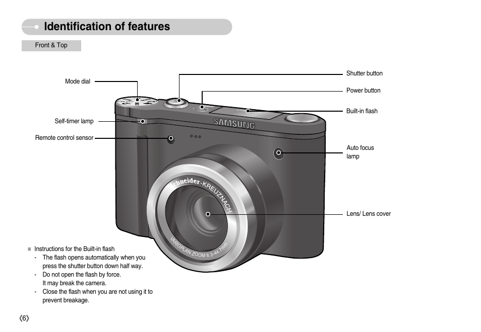 Identification of features | Samsung EC-NV7ZZBBA-US User Manual | Page 7 / 82