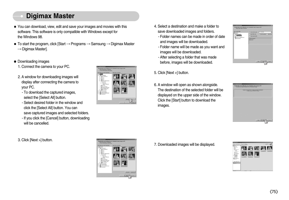 Digimax master | Samsung EC-NV7ZZBBA-US User Manual | Page 76 / 82