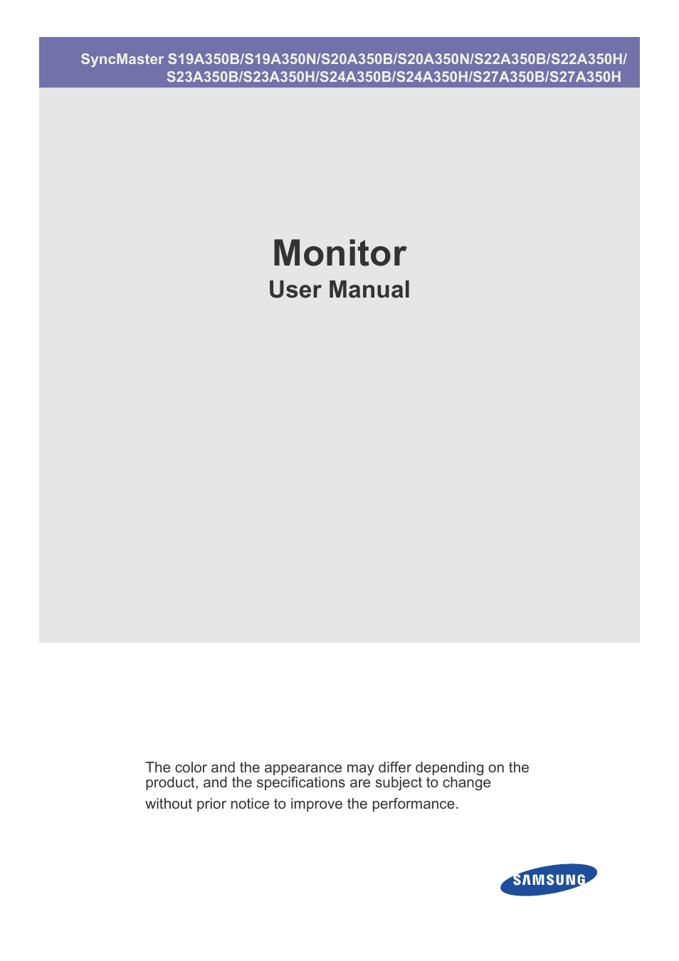 Samsung LS23A350BS-ZC User Manual | 87 pages