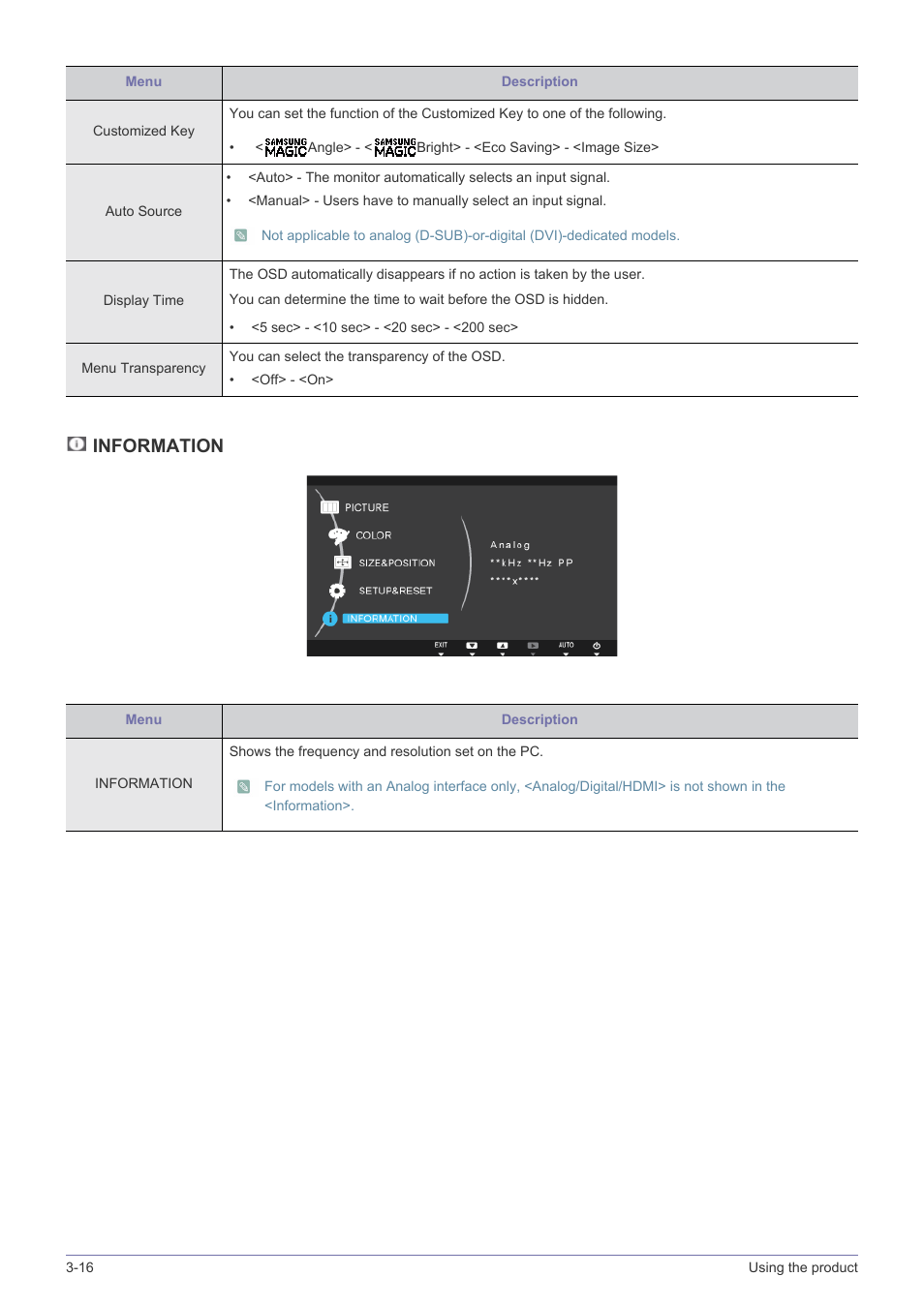 Information | Samsung LS23A350BS-ZC User Manual | Page 50 / 87