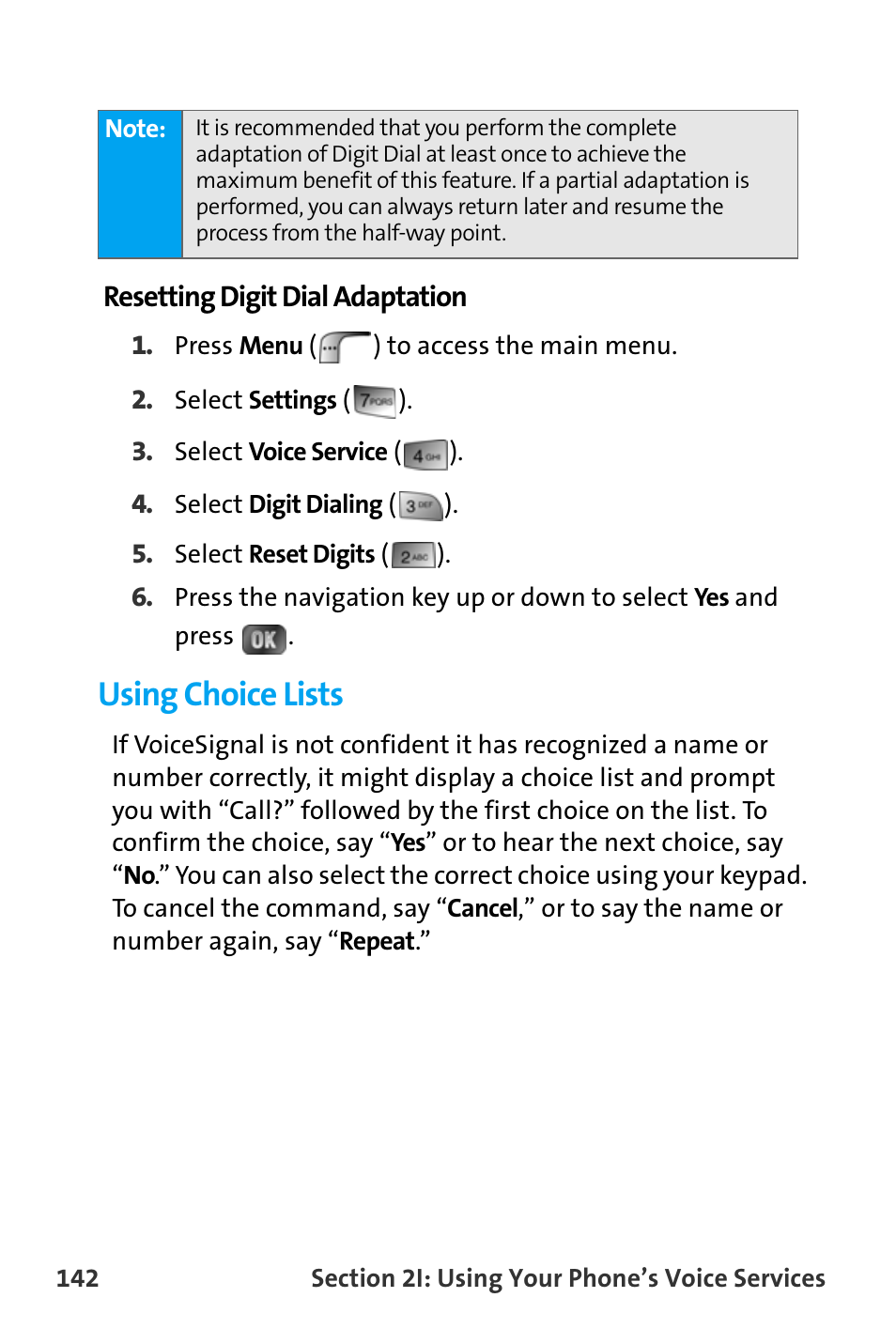 Using choice lists | Samsung SPH-A880TSAQST User Manual | Page 150 / 259