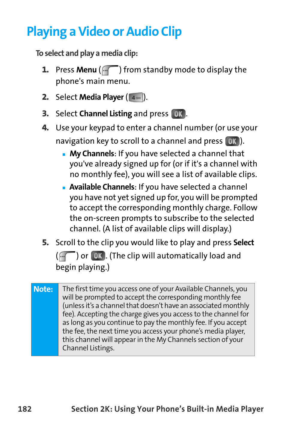 Playing a video or audio clip | Samsung SPH-A880TSAQST User Manual | Page 190 / 259