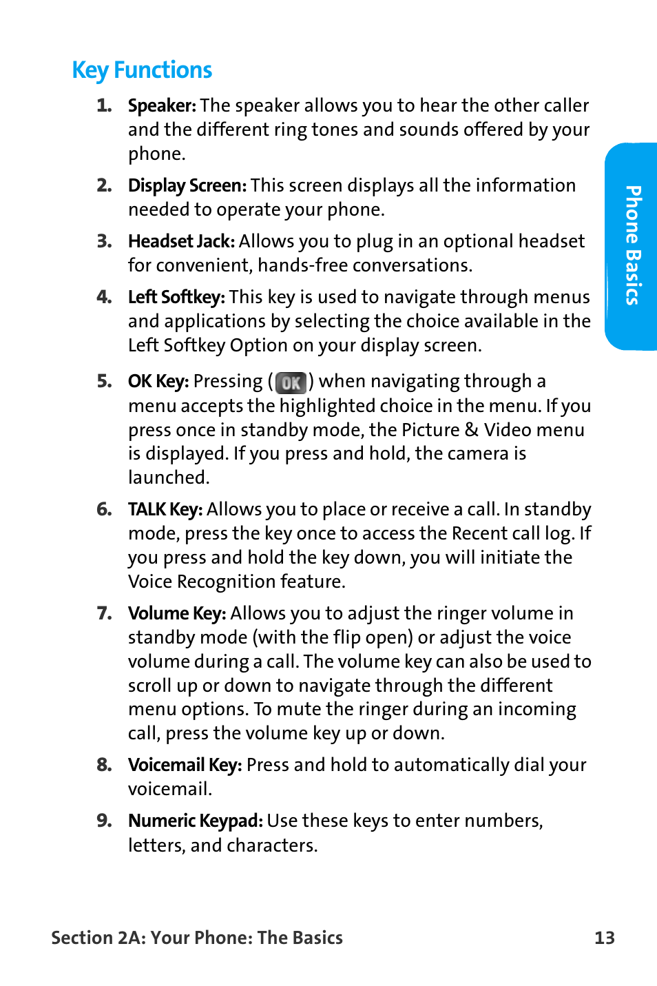 Key functions | Samsung SPH-A880TSAQST User Manual | Page 21 / 259
