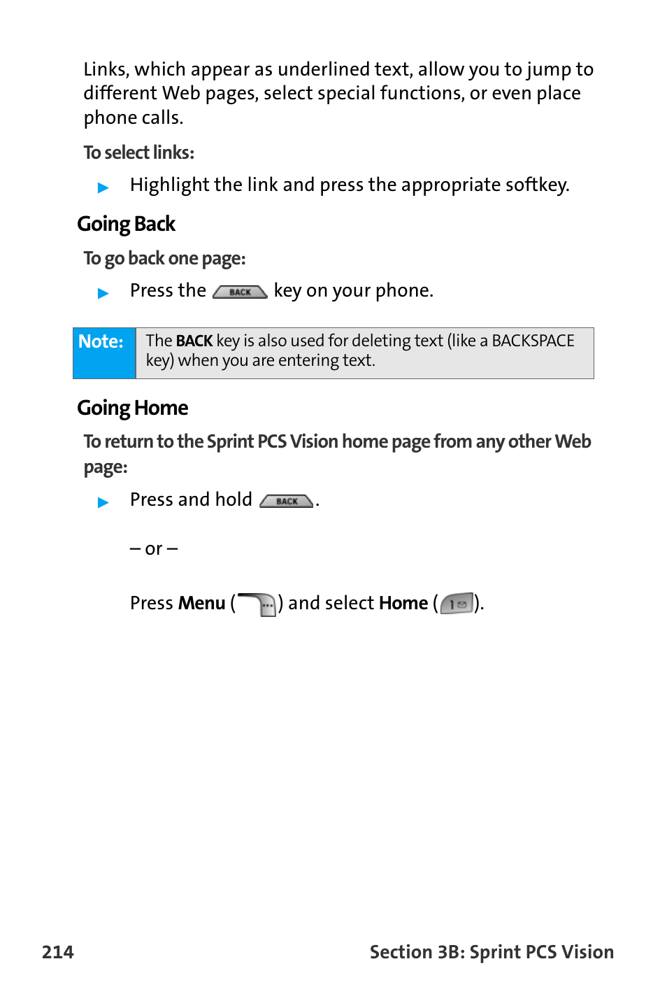 Going back, Going home | Samsung SPH-A880TSAQST User Manual | Page 222 / 259