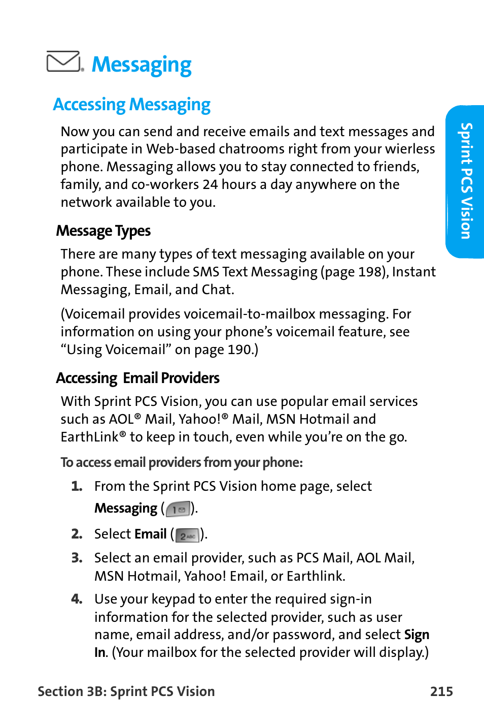 Messaging, Accessing messaging | Samsung SPH-A880TSAQST User Manual | Page 223 / 259