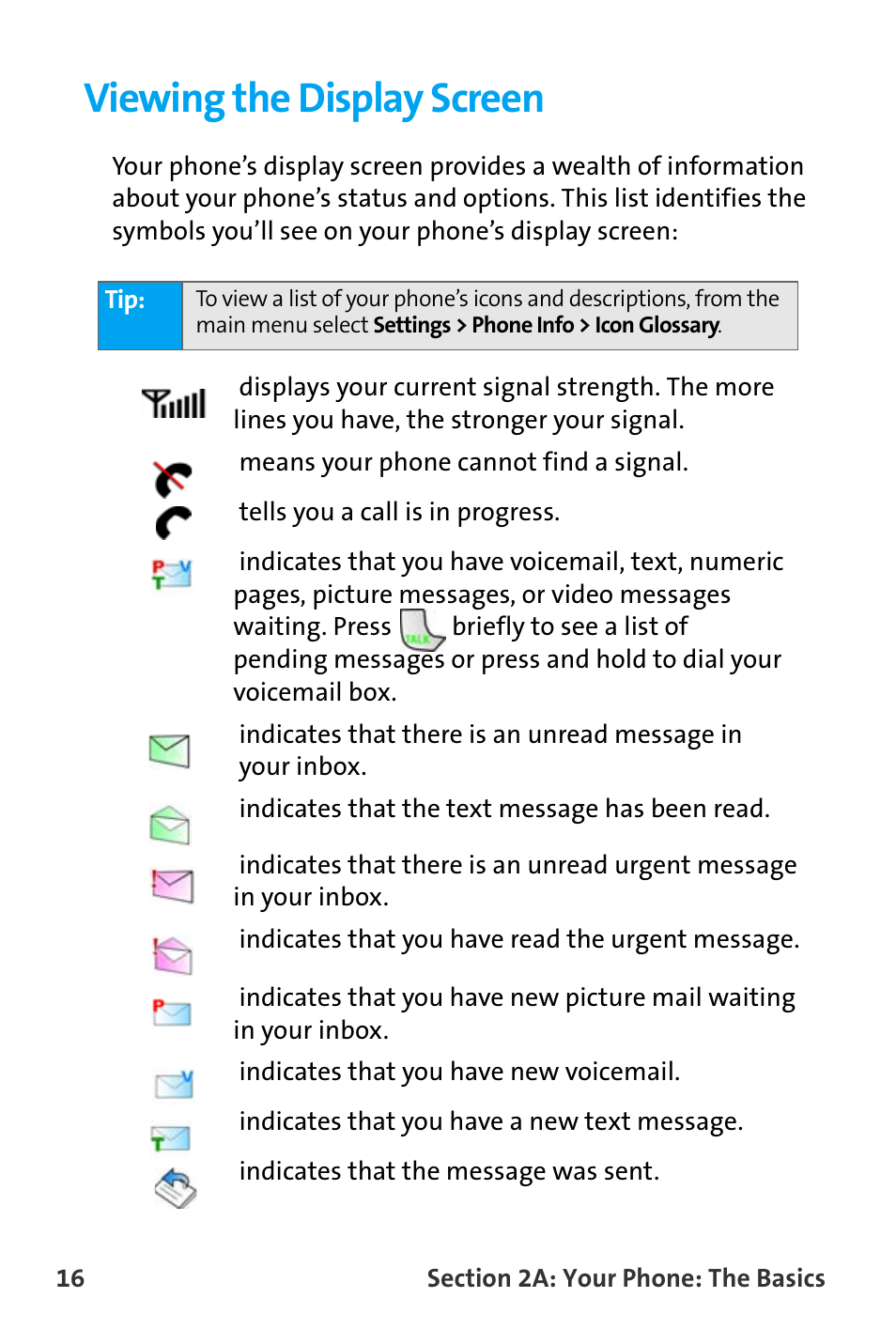 Viewing the display screen | Samsung SPH-A880TSAQST User Manual | Page 24 / 259