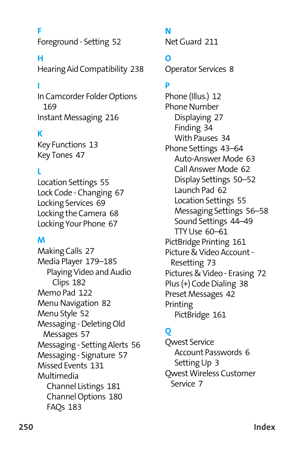 Samsung SPH-A880TSAQST User Manual | Page 258 / 259