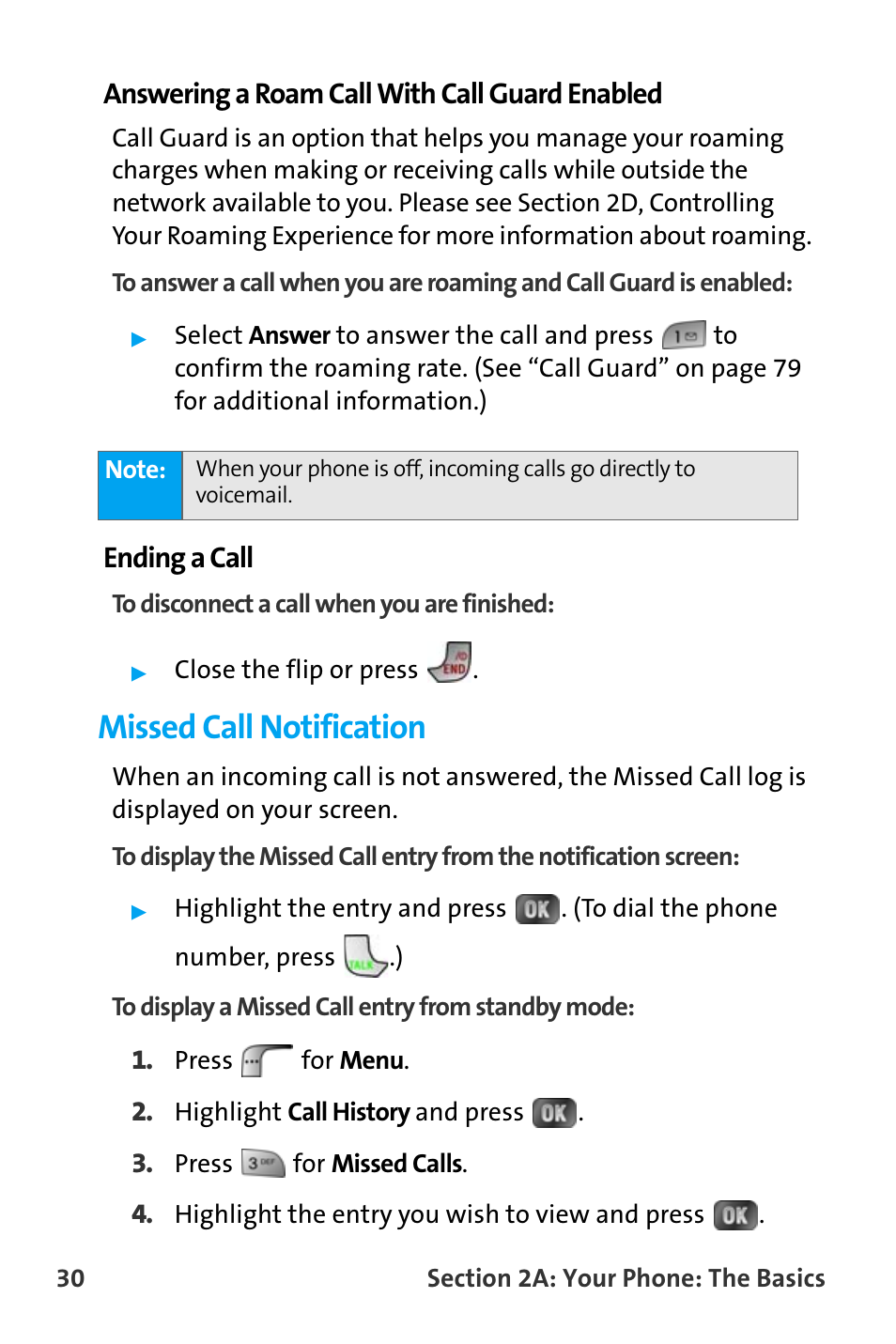 Missed call notification | Samsung SPH-A880TSAQST User Manual | Page 38 / 259