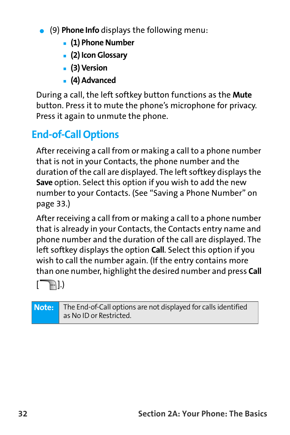 End-of-call options | Samsung SPH-A880TSAQST User Manual | Page 40 / 259