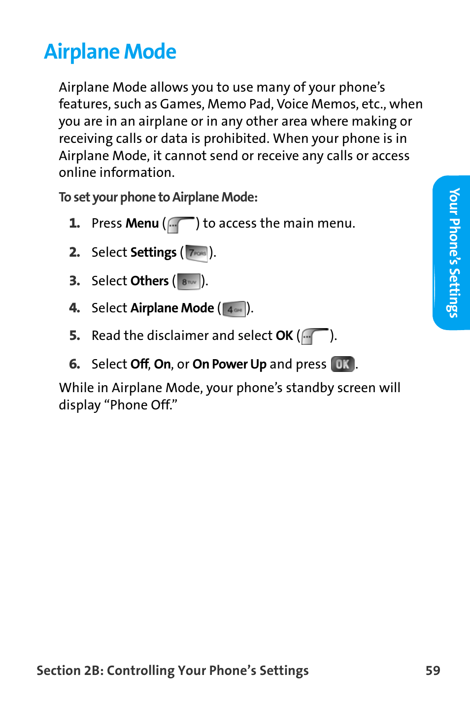 Airplane mode | Samsung SPH-A880TSAQST User Manual | Page 67 / 259