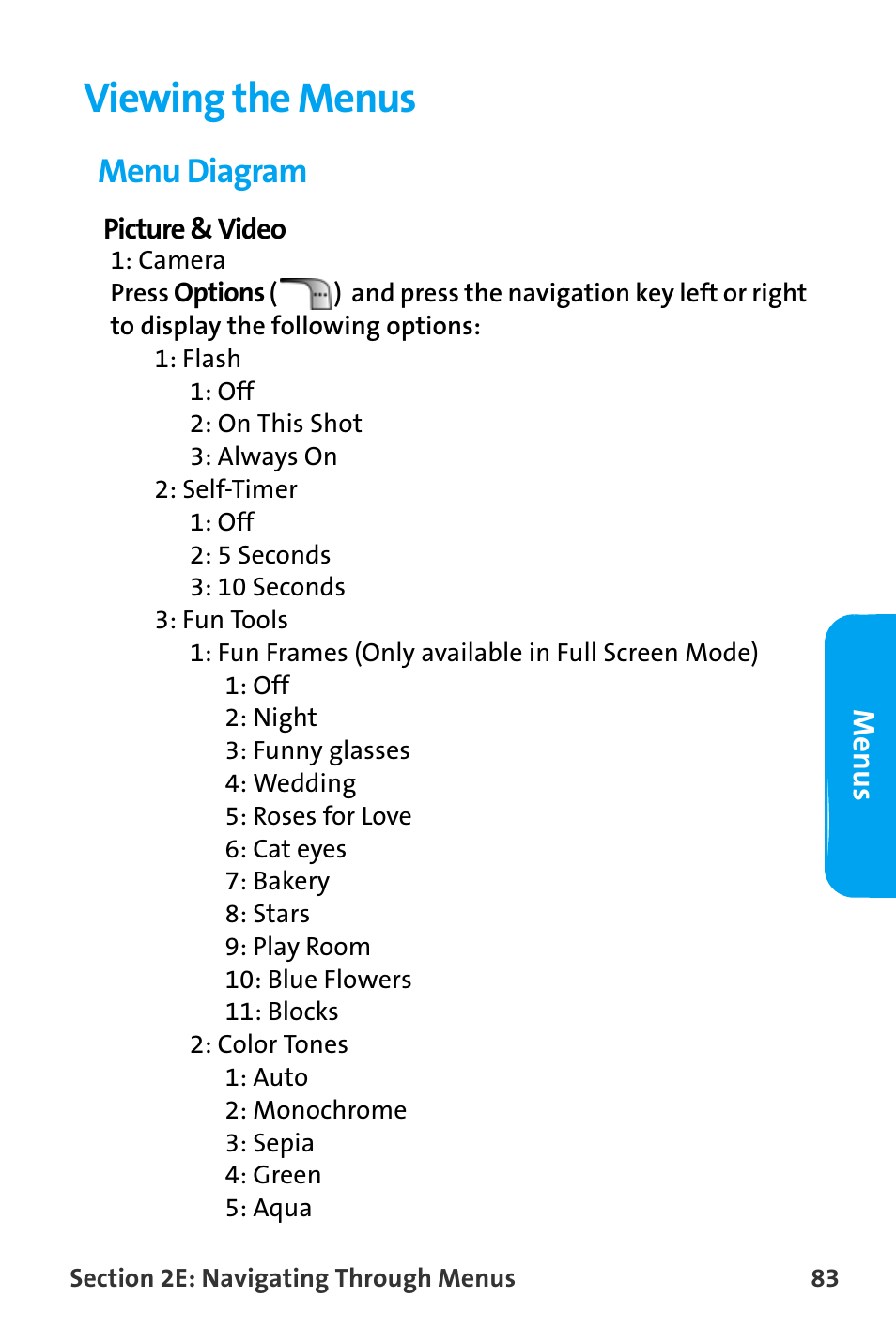 Viewing the menus, Menu diagram | Samsung SPH-A880TSAQST User Manual | Page 91 / 259