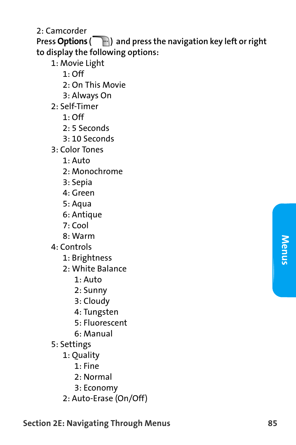 Menus | Samsung SPH-A880TSAQST User Manual | Page 93 / 259