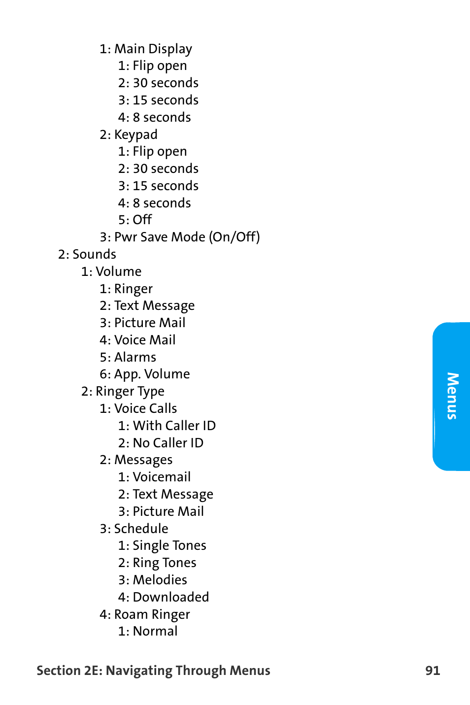 Menus | Samsung SPH-A880TSAQST User Manual | Page 99 / 259