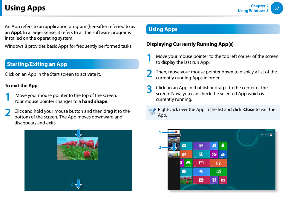 Using apps | Samsung NP700G7C-T01US User Manual | Page 38 / 139