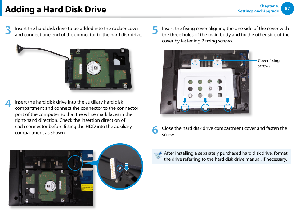 Adding a hard disk drive | Samsung NP700G7C-T01US User Manual | Page 88 / 139