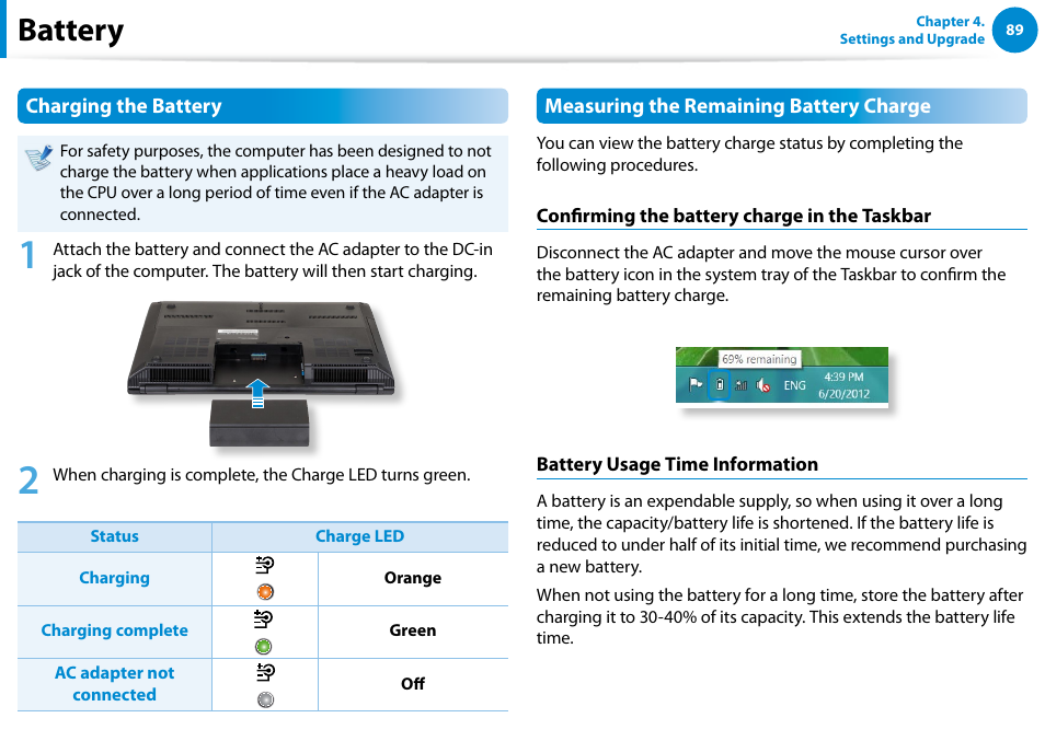 Battery | Samsung NP700G7C-T01US User Manual | Page 90 / 139