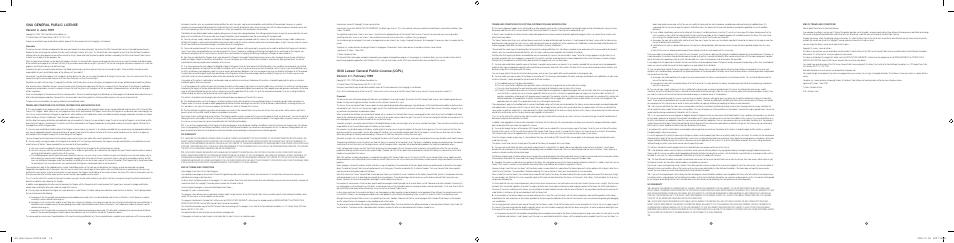 Gnu general public license, Gnu lesser general public license (lgpl), Version 2, june 11 | Version 2.1, february 1 | Samsung HT-BD8200T-XAA User Manual | Page 2 / 2