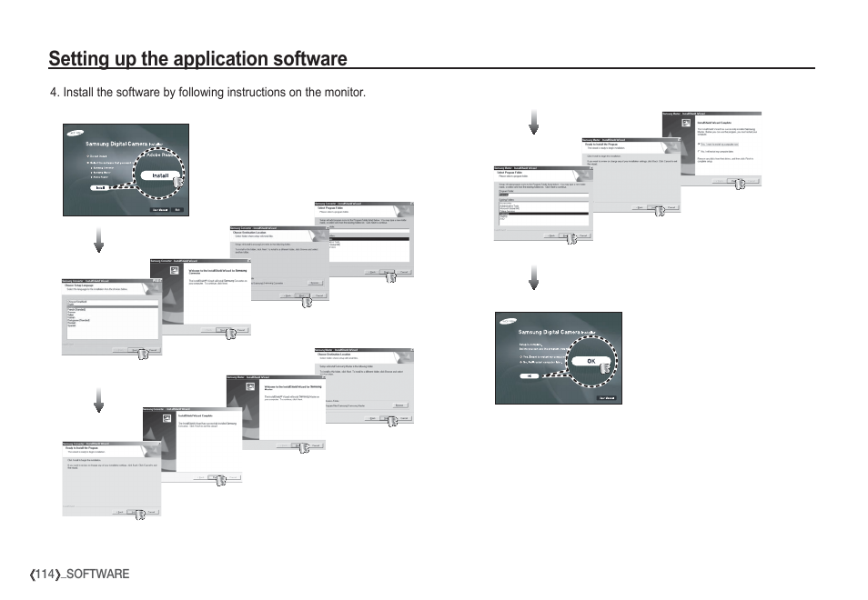 Setting up the application software | Samsung I80 User Manual | Page 115 / 132