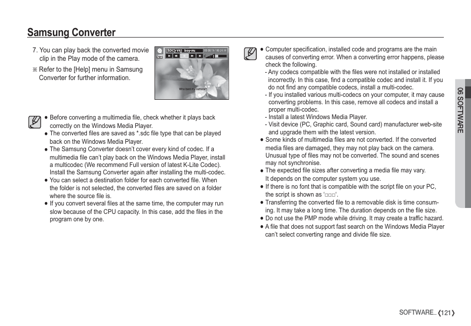 Samsung converter | Samsung I80 User Manual | Page 122 / 132