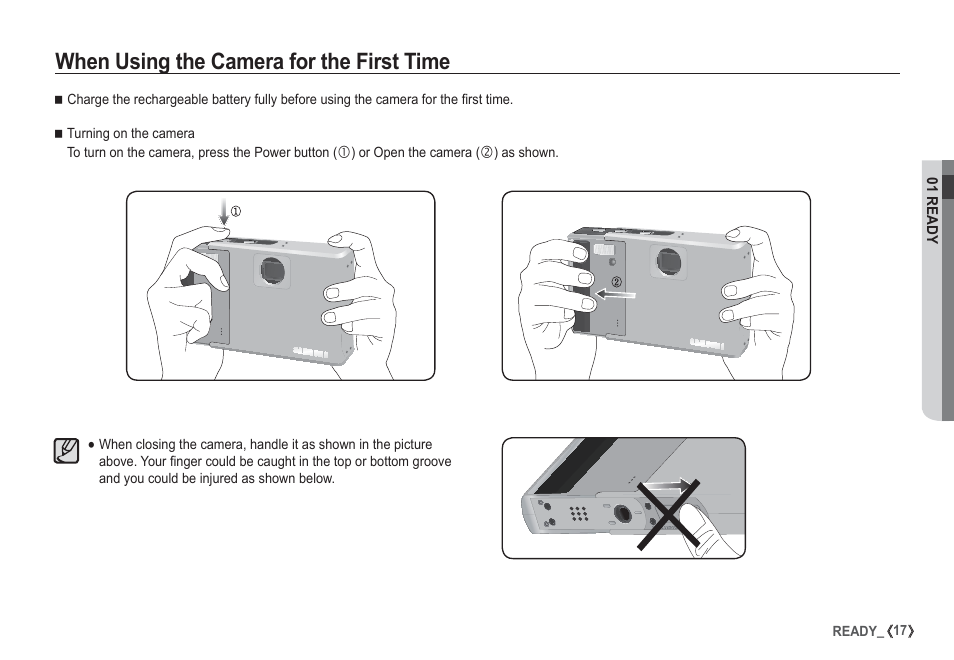 When using the camera for the first time | Samsung I80 User Manual | Page 18 / 132