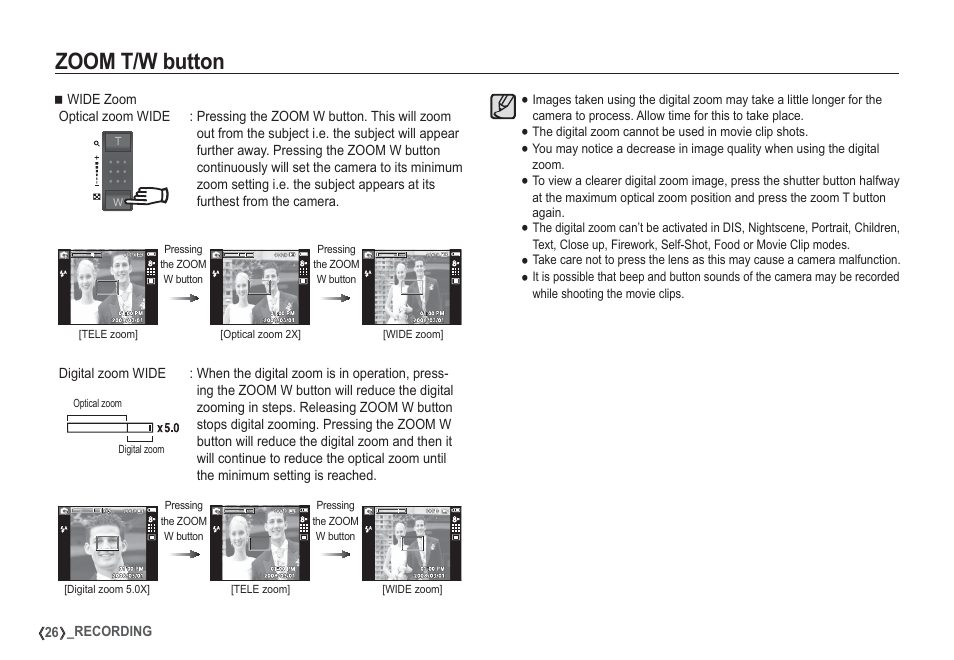 Zoom t/w button | Samsung I80 User Manual | Page 27 / 132
