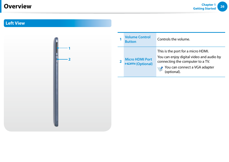 Overview | Samsung XE500T1C-A01US User Manual | Page 27 / 119