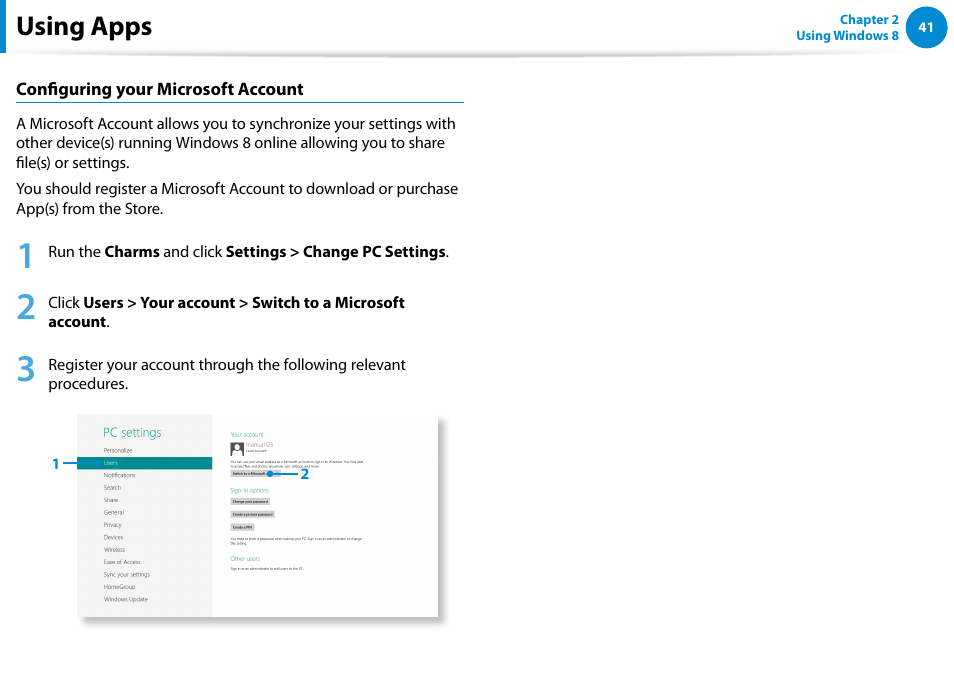 Using apps | Samsung XE500T1C-A01US User Manual | Page 42 / 119
