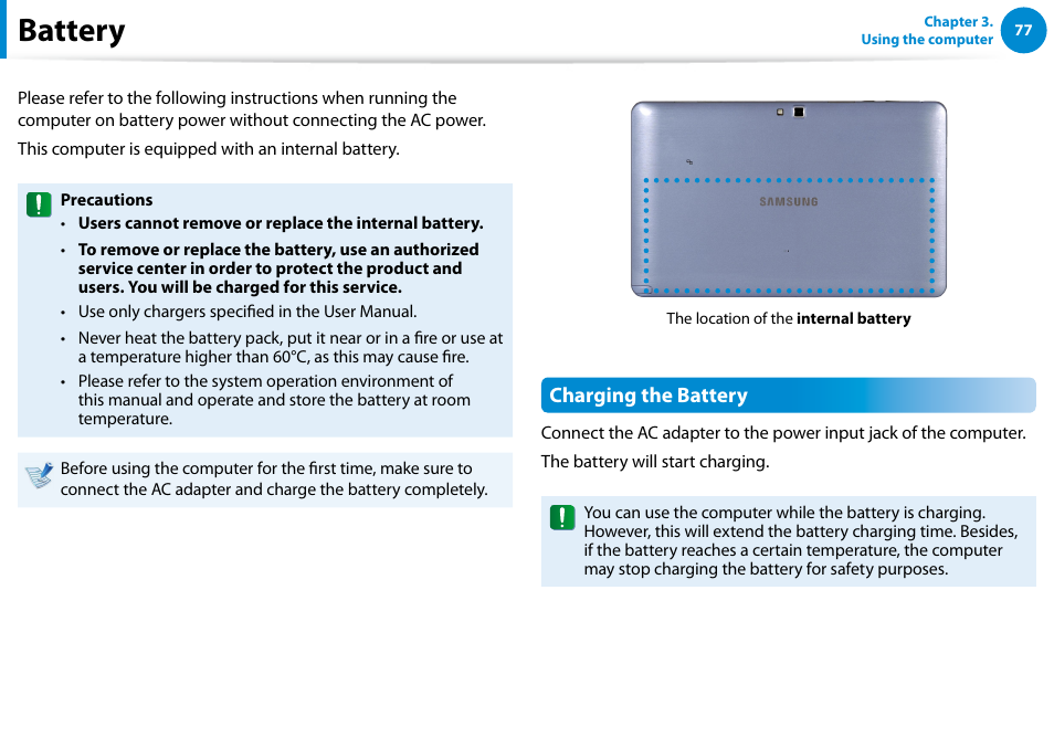 Battery | Samsung XE500T1C-A01US User Manual | Page 78 / 119