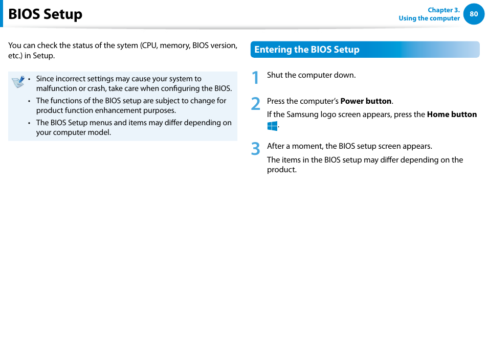 Bios setup | Samsung XE500T1C-A01US User Manual | Page 81 / 119