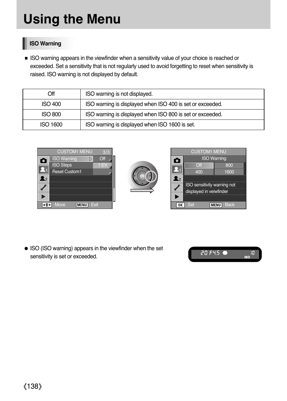 Using the menu, Ŝ138ş | Samsung Digital Camera (empowered to achieve) User Manual | Page 139 / 262