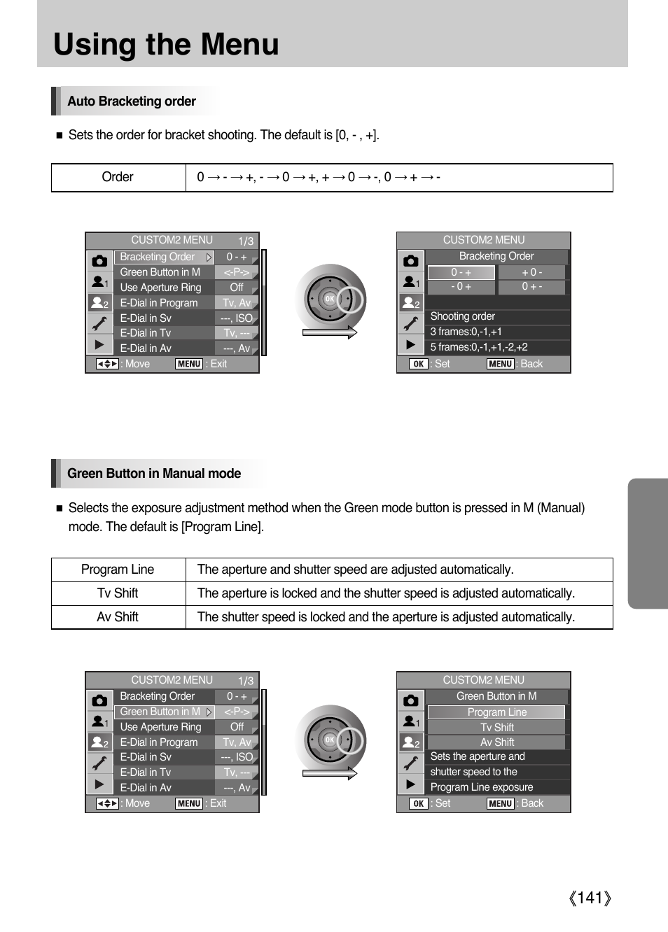 Using the menu, Ŝ141ş | Samsung Digital Camera (empowered to achieve) User Manual | Page 142 / 262