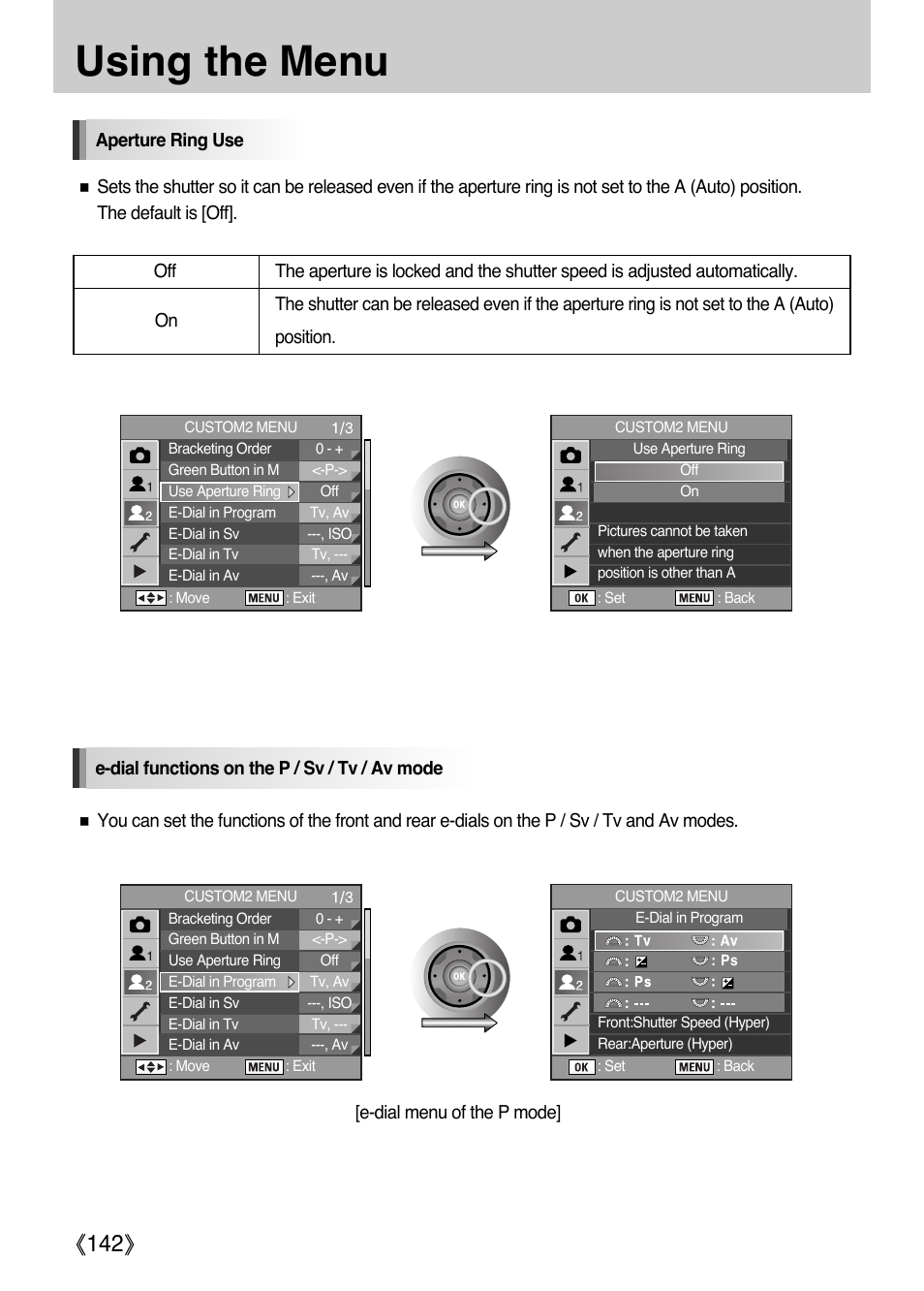 Using the menu, Ŝ142ş | Samsung Digital Camera (empowered to achieve) User Manual | Page 143 / 262