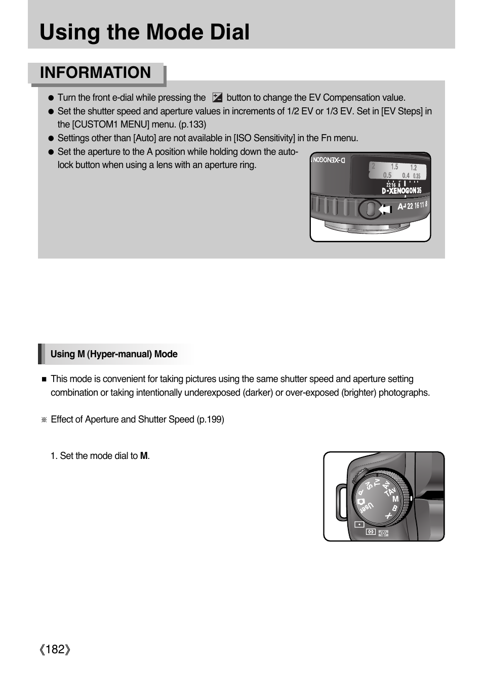 Using the mode dial, Information | Samsung Digital Camera (empowered to achieve) User Manual | Page 183 / 262