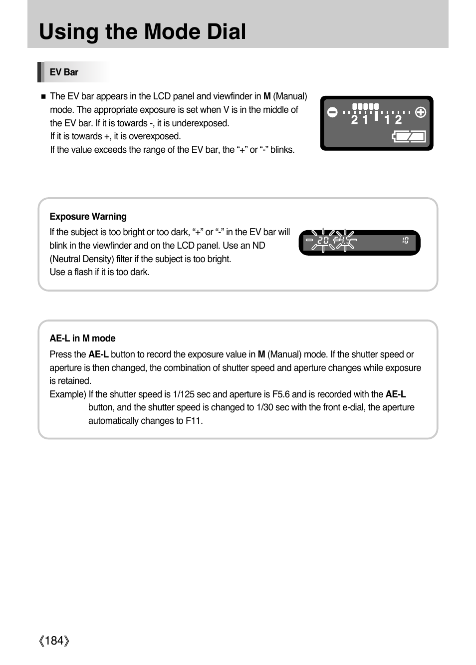 Using the mode dial | Samsung Digital Camera (empowered to achieve) User Manual | Page 185 / 262