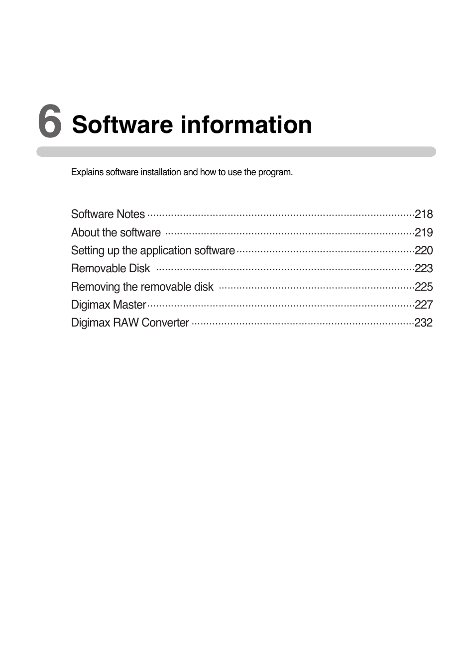 Software information | Samsung Digital Camera (empowered to achieve) User Manual | Page 218 / 262