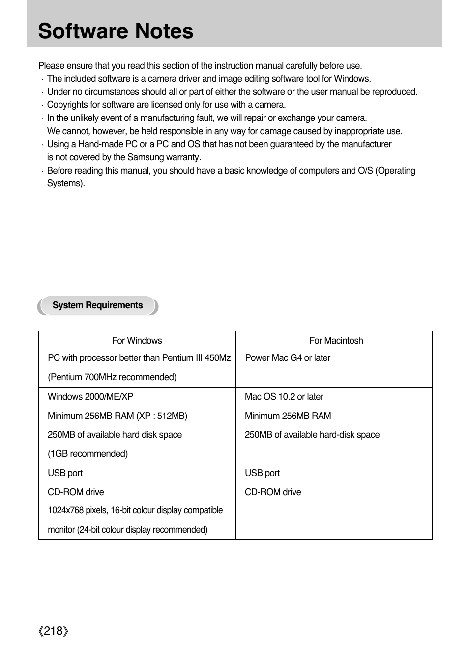 Ŝ218ş | Samsung Digital Camera (empowered to achieve) User Manual | Page 219 / 262