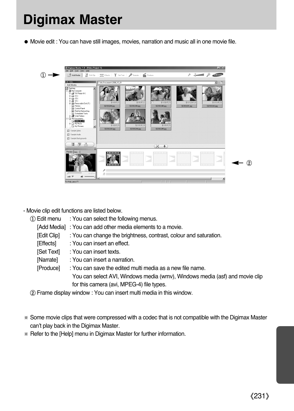 Digimax master, Ŝ231ş | Samsung Digital Camera (empowered to achieve) User Manual | Page 232 / 262