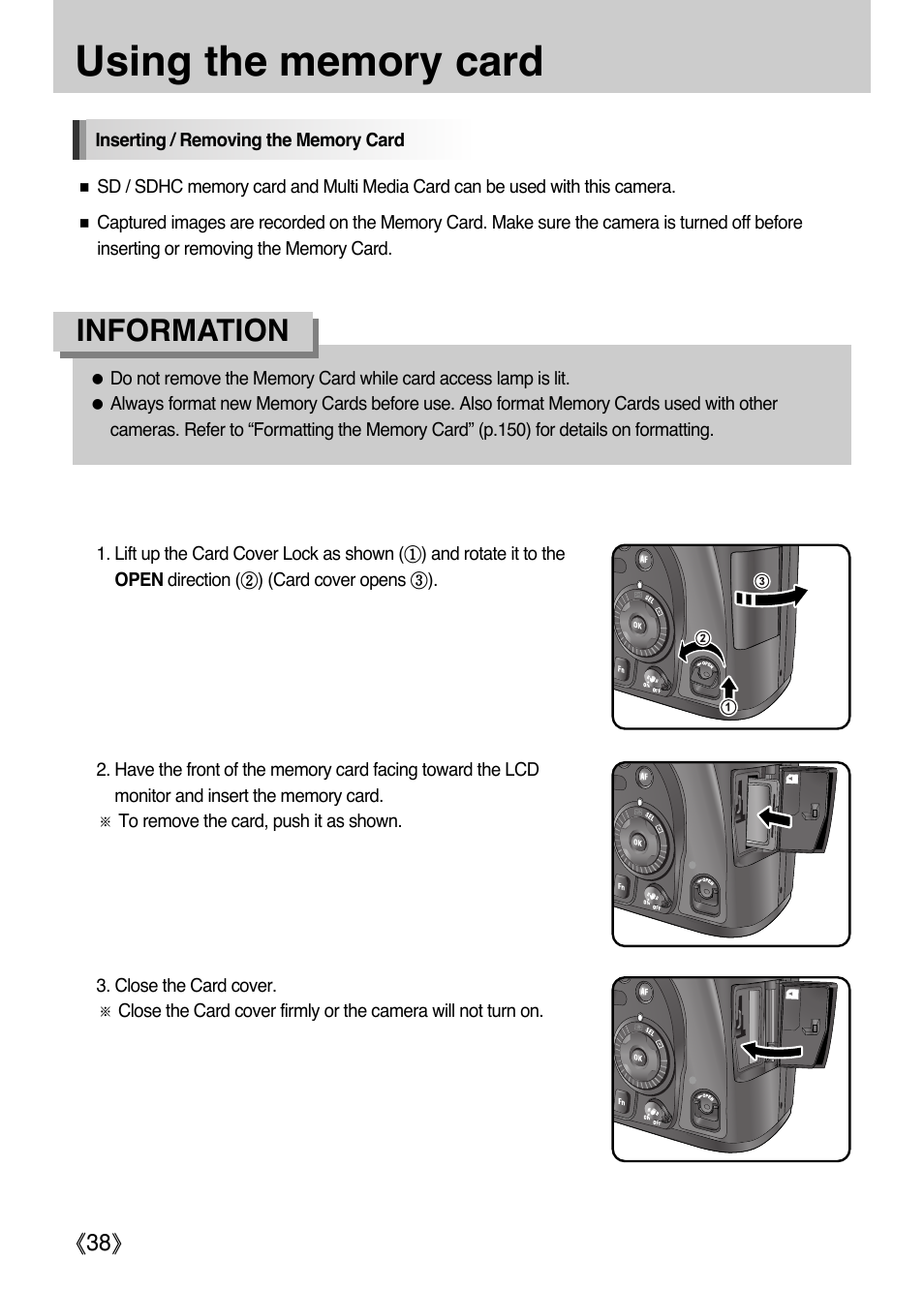 Information | Samsung Digital Camera (empowered to achieve) User Manual | Page 39 / 262