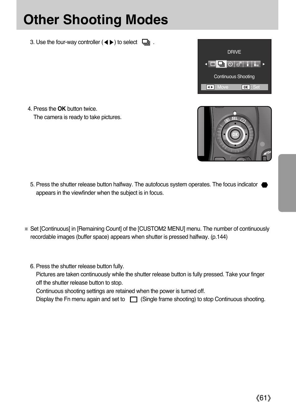Other shooting modes, Ŝ61ş | Samsung Digital Camera (empowered to achieve) User Manual | Page 62 / 262