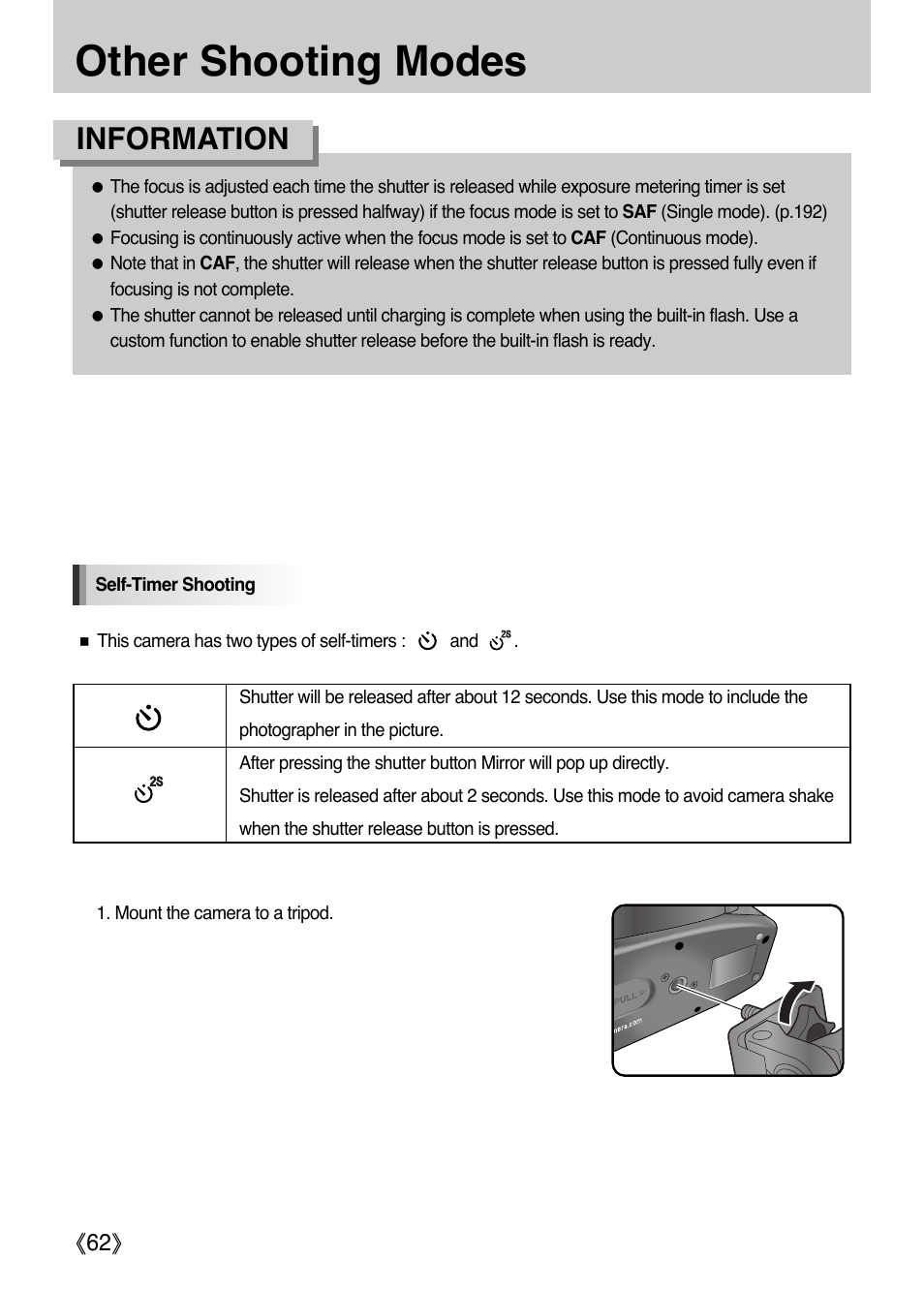 Other shooting modes, Information | Samsung Digital Camera (empowered to achieve) User Manual | Page 63 / 262